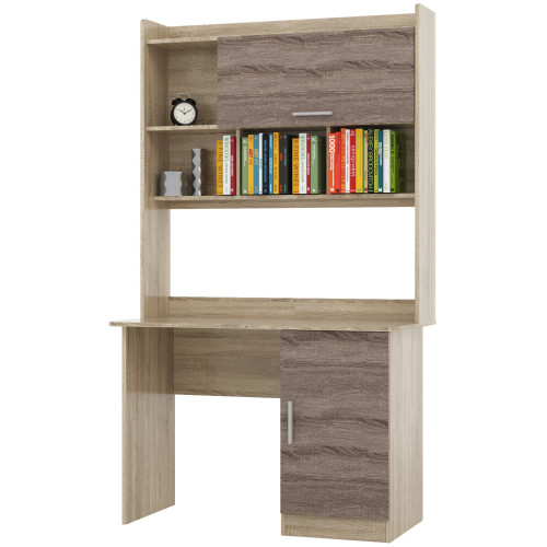 Birou de calculator cu suprastructura Scolar-5, Wenge inchis, Stejar de lapte Birou de calculator cu suprastructura Scolar-5, Wenge inchis, Stejar de lapte