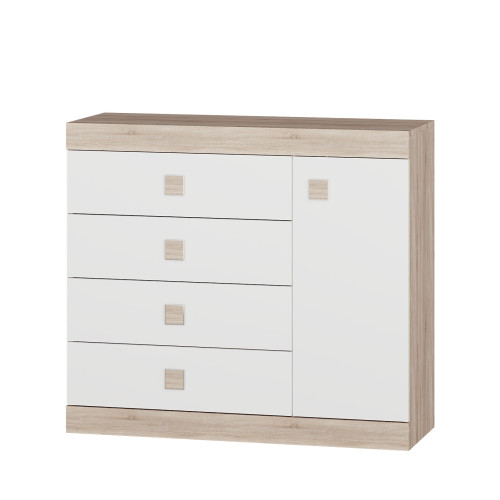 Set dormitor pentru copii Sonata 7, Wenge inchis, Alb