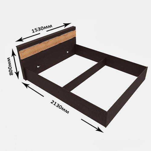 Pat Sonata 1400 fara lamele 140x200 cm, Stejar Kraft Alb