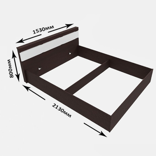 Pat Sonata 1400 fara lamele 140x200 cm, Stejar Kraft Alb