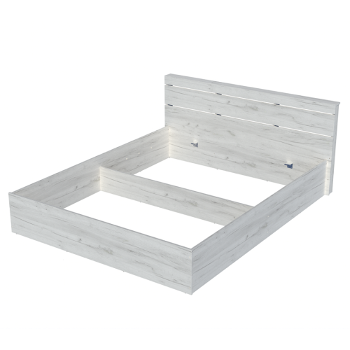 Pat Sonata 1400 fara lamele 140x200 cm, Stejar Kraft Alb
