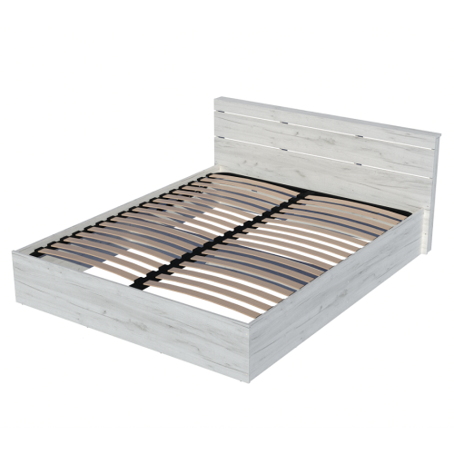 Pat Sonata 1400 cu lamele, fara mecanism de ridicare 140x200 cm, Stejar Kraft Alb Pat Sonata 1400 cu lamele, fara mecanism de ridicare 140x200 cm, Stejar Kraft Alb