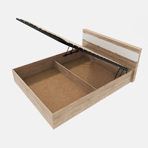 Pat Sonata 1400 cu lamele și mecanism de ridicare cu dimensiunea de 140/200 cm, Stejar Kraft Alb Pat Sonata 1400 cu lamele și mecanism de ridicare cu dimensiunea de 140/200 cm, Stejar Kraft Alb