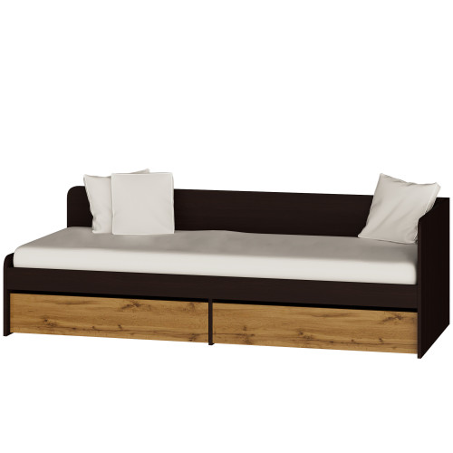 Set dormitor pentru copii Sonata 3, Wenge inchis, Alb