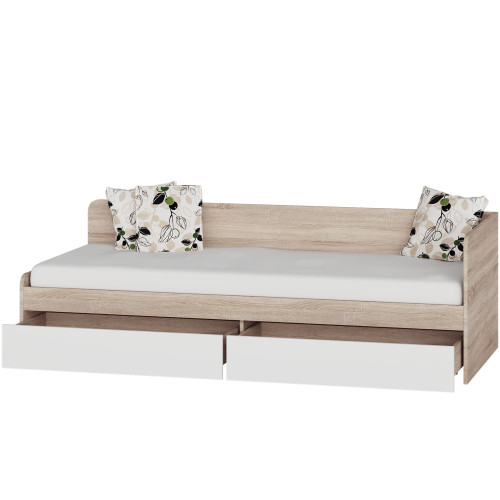 Set dormitor pentru copii Sonata 3, Wenge inchis, Alb