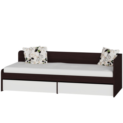 Set dormitor pentru copii Sonata 3, Wenge inchis, Alb