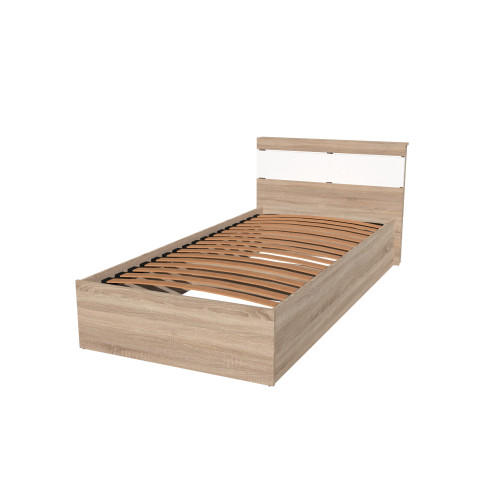 Pat Sonata 900 cu lamele, fara mecanism de ridicare 90/200 cm, Stejar Kraft Alb Pat Sonata 900 cu lamele, fara mecanism de ridicare 90/200 cm, Stejar Kraft Alb
