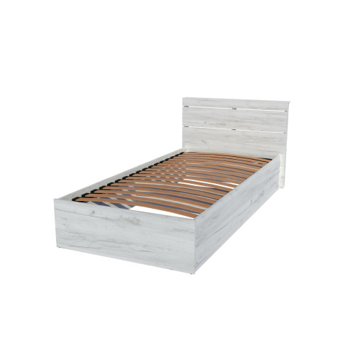 Pat Sonata 900 cu lamele, fara mecanism de ridicare 90/200 cm, Stejar Kraft Alb Pat Sonata 900 cu lamele, fara mecanism de ridicare 90/200 cm, Stejar Kraft Alb