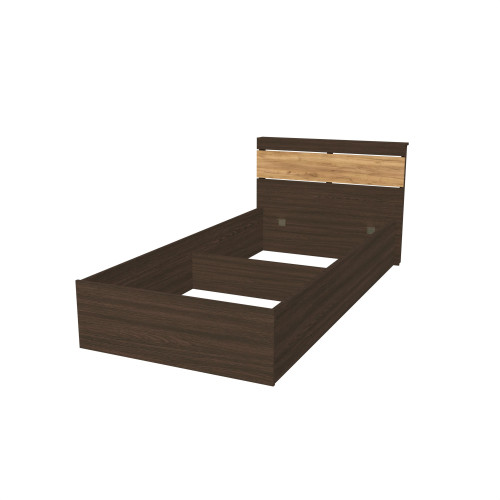 Pat Sonata 900 fara lamele 90/200 cm, Wenge inchis, Stejar kraft gold