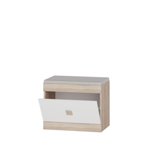 Dulap de pantofi Sonata 600, Wenge inchis, Alb