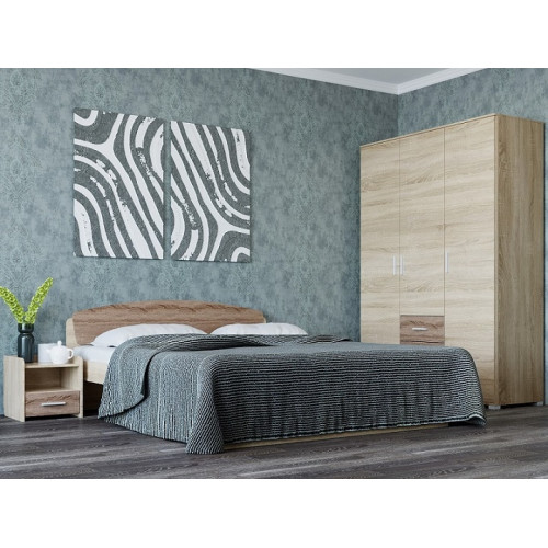 Set de dormit Breeze-3, Stejar Sonoma, Trufe