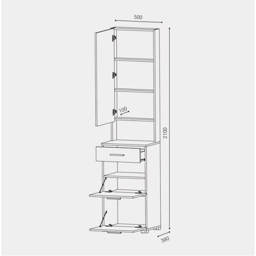 Dulap pentru pantofi Breeze TO-4, Wenge inchis, Stejar de lapte Dulap pentru pantofi Breeze TO-4, Wenge inchis, Stejar de lapte