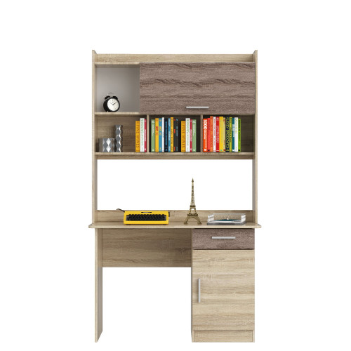 Birou de calculator cu suprastructura Scolar-3, Wenge inchis, Stejar de lapte Birou de calculator cu suprastructura Scolar-3, Wenge inchis, Stejar de lapte