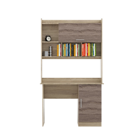 Birou de calculator cu suprastructura Scolar-5, Wenge inchis, Stejar de lapte Birou de calculator cu suprastructura Scolar-5, Wenge inchis, Stejar de lapte