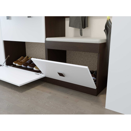 Set pentru holul de intrare Sonata 21, Wenge inchis, Stejar kraft gold