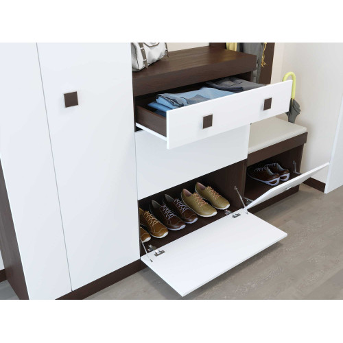 Set pentru holul de intrare Sonata 21, Wenge inchis, Stejar kraft gold