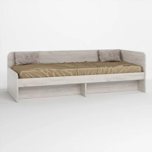 Pat 800 cu cadru de saltea din PAL 80x190 cm, Stejar kraft alb