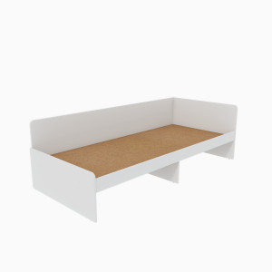 Pat 800 cu cadru de saltea din PAL 80x190 cm, Nymphea Alba, Alb