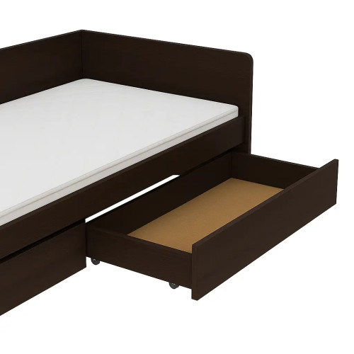Pat cu sertare 800 cu cadru de saltea din PAL 80x190 cm, Wenge inchis