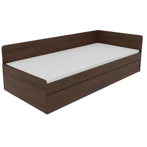 Pat cu sertare 800 cu cadru de saltea din PAL 80x190 cm, Wenge inchis