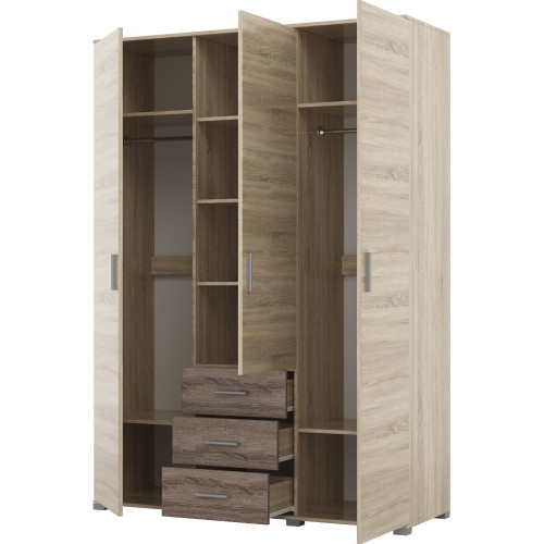 Dulap cu trei usi Breeze ShP-5, Stejar Sonoma, Trufe