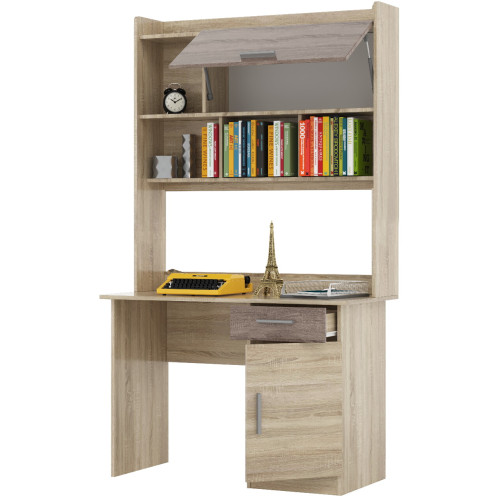 Birou de calculator cu suprastructura Scolar-3, Wenge inchis, Stejar de lapte Birou de calculator cu suprastructura Scolar-3, Wenge inchis, Stejar de lapte