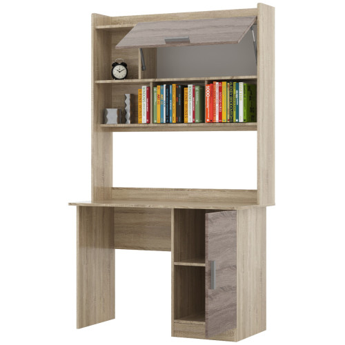 Birou de calculator cu suprastructura Scolar-5, Wenge inchis, Stejar de lapte Birou de calculator cu suprastructura Scolar-5, Wenge inchis, Stejar de lapte