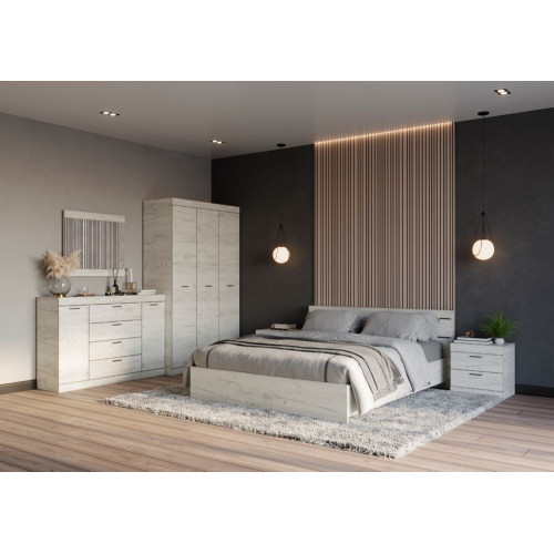 Set de dormit Sonata 7, Stejar Kraft Alb