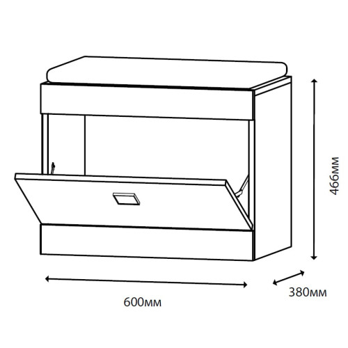 Dulap de pantofi Sonata 600, Stejar Kraft Alb