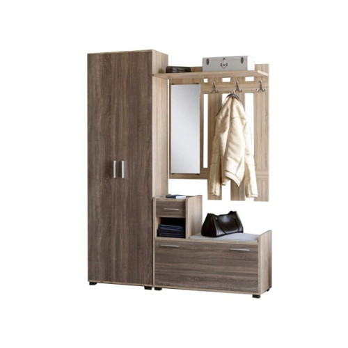 Hol de intrare Tandem-L cu dulap cu balamale ShP 1, Stejar Sonoma, Trufe